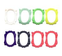 DVOFU 8 piezas de dientes de vampiro, colmillos falsos de plástico, multicolor, dentaduras postizas para fiestas de máscaras, dientes de hombre lobo, colmillos zombies, accesorios de cosplay para