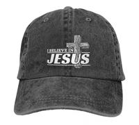 DVRSCVHEN Creo en Jesucristo Jesús Cristo Boneta de algodón Lavada Unisex Vintage Gorra de béisbol Gorra Casual de Deportes al Aire Libre