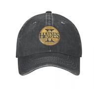 DVRSCVHEN Gorra de béisbol Casual Hades 2 Logo Hombres Mujeres Denim Desgastado Sombrero de Papá Death to Chronos OutdoorActi viTies Gorras de Ajuste Ajustable