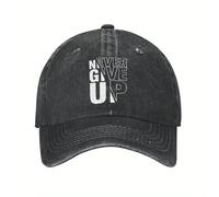 DVRSCVHEN Gorra Motivacional de béisbol para Hombre Nunca renuncies - Gorra Ligera, Transpirable Tipo Vaquero Ajustable con Letra de Dibujos Animados