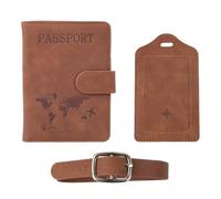 Dvvsav Soporte para pasaporte, soporte para pasaporte con bloqueo RFID para accesorios imprescindibles de viaje, funda tipo cartera para pasaporte para viajes familiares con tarjeta de crédito, combo