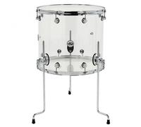 DW Design Series 18 x 16" Floor Tom Seamless Acrylic Clear