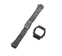DW5600 Mod Kit Caja con correa de metal retro Compatible Casio DW-5600 GW-B5600 Correa reloj bisel acero 316L estilo indio tallado vintage modificado(B Retro Style)