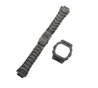 DW5600 Mod Kit Caja con correa de metal retro Compatible Casio DW-5600 GW-B5600 Correa reloj bisel acero 316L estilo indio tallado vintage modificado(A Indian Style)