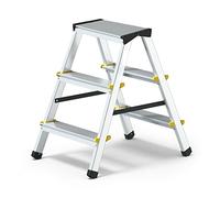 DWA - Escalera doble plegable de aluminio, 3 peldaños