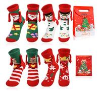 Dwafill Calcetines Graciosos, Calcetines Magneticos Navidad, Lindo Regalos Pareja, Mejores Amigos Divertidos, Hombres Mujeres, Loco Feliz