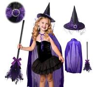 Dwafill Niña Girl Purple, Evil Sea Witch Costume Adulto, Gorro Bruja, Disfraz de bruja del Mar Mal de Mujer, Disfraces Halloween Carnaval Cosplay, para Witch Costume (B)