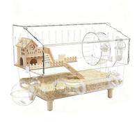Dwarf Hamster Cage - 17.7x11x13.3 Inch Acrylic Clear Pet Habitat