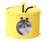 Dwarf Hamster Shelter, Bee Design Felt Small Animal Bed, Cozy Chinchilla House for Cage, Hedgehog Resting Cave, Four Seasons Warm Nest, Soft & Transpirable Pet