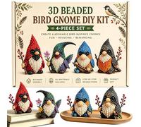 Dwarf Tiny 3D Beaded Animal DIY Kit | Bead Crafts Dwarf Beading Kit, 4 Designs With Instructions, For Home Office School Classroom Art Class Workshop Desktop