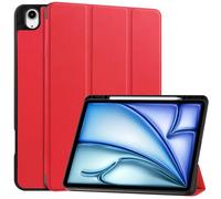DWaybox Funda Folio Inteligente para iPad Air 13 (2026) 13.0 Pulgadas (M4) A3462, Antigolpes con Soporte, Ranura para Lápiz y Reposo/Activación Automática, TPU Mate -Rojo