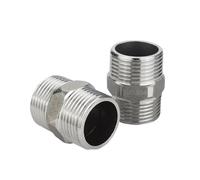 DWBPGVUN Conexión de tubería de boquilla hexagonal recta macho 304 accesorios de acero inoxidable roscado 1/5.1 cm 1/20.3 cm 1/10.2 cm 3/8' conector de tubería (304,DN20)