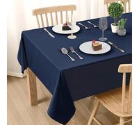 DWCN Mantel Azul Oscuro para Exteriores, Resistente a la Intemperie, 140 x 220 cm, protección Antimanchas, Lavable, Impermeable, para Comedor, jardín, Fiesta, Boda o hogar