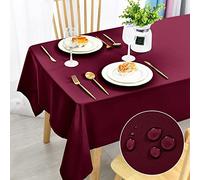 DWCN Mantel de Color Rojo Vino, Antimanchas, Lavable, Impermeable, para Comedor, jardín, Fiesta, Bodas o hogar, 140 x 220 cm