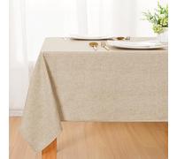 DWCN - Mantel de mesa de lino beige lavable, mantel con aspecto de lino 130x160cm, suave mantel de mesa resistente a la intemperie para sala de estar, comedor, balcón, jardín, bodas o hogar