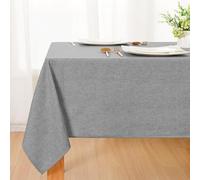 DWCN - Mantel lavable gris, mantel con aspecto de lino 130x130cm, suave mantel para exterior resistente a la intemperie para sala de estar, comedor, balcón, jardín, bodas o hogar