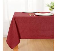 DWCN Mantel rojo lavable, mantelería con aspecto de lino 100x140cm, mantel suave repelente al agua para exteriores resistente a la intemperie, para salón, comedor, balcón, jardín, bodas o hogar