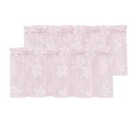 DWCN Paquete de 2 cenefas de Encaje Floral Blanco para Cocina, Cortinas Transparentes con Bolsillo para Barra para Ventana pequeña, Sala de Estar, cafetería, 42 x 18 Pulgadas, Rosa Sakura