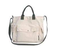 DWDC Bolso de mano de lona, bolso cruzado de lona informal para hombres y mujeres, bolsos de hombro de lona con múltiples bolsillos para la escuela, compras, viajes de trabajo