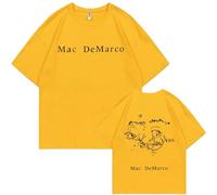 DWDKJU Mac Demarco Camiseta, Fanáticos De La Música Estampada Moderna Ligera De Manga Corta para Uso Diario Street,Amarillo,XXL