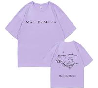 DWDKJU Mac Demarco Camiseta, Fanáticos De La Música Estampada Moderna Ligera De Manga Corta para Uso Diario Street,Púrpura,XXL