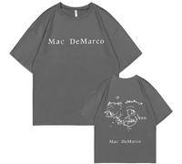 DWDKJU Mac Demarco Camiseta, Fanáticos De La Música Estampada Moderna Ligera De Manga Corta para Uso Diario Street,Gris,XXL
