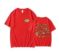 DWDKJU Mac Demarco Guitar Tour 2025 Camiseta, Fanáticos De La Música Estampada Moderna Ligera De Manga Corta para Uso Diario Street,Rojo,XXL