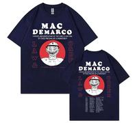 DWDKJU Mac Demarco Law Older Camiseta, Fanáticos De La Música Estampada Moderna Ligera De Manga Corta para Uso Diario Street,Azul,XXL