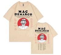 DWDKJU Mac Demarco Law Older Camiseta, Fanáticos De La Música Estampada Moderna Ligera De Manga Corta para Uso Diario Street,Beige,XXS
