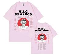 DWDKJU Mac Demarco Law Older Camiseta, Fanáticos De La Música Estampada Moderna Ligera De Manga Corta para Uso Diario Street,Rosado,XXS