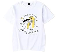 DWDKJU Mac Demarco This Old Dog Camiseta, Fanáticos De La Música Estampada Moderna Ligera De Manga Corta para Uso Diario Street T,Blanca,XXL