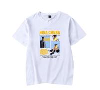 DWDKJU Nina Chuba 2025 Camiseta, Fanáticos De La Música Estampada Moderna Ligera De Manga Corta para Uso Diario Street Shirts,Blanca,XXS
