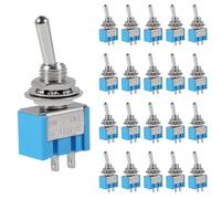 DWEII 20 mini interruptores de palanca SPST de 2 pines y 2 posiciones de encendido/apagado, 6 A, 125 V