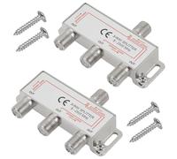 DWEII Paquete de 2 divisores de cable coaxial de 3 vías, compatible con 5-2500 MHz, divisor de antena coaxial para RG6 RG59 cable coaxial satélite HDTV