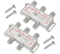 DWEII Paquete de 2 divisores de cable coaxial de 4 vías, compatible con 5-2500 MHz, divisor de antena coaxial para RG6 RG59 cable coaxial satélite HDTV