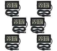 DWEII Paquete de 6 mini termómetro digital higrómetro con sonda de temperatura interior medidor de humedad medidor LCD Fahrenheit pantalla higrómetro termómetro medidor