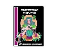 Dwellings of the Witch Coloring Book for Adults Teens Kids, Hand Made Book 30 Pages, Pagan Coloring Book Witches, Interior House Coloring, Apothecary Coloring Book