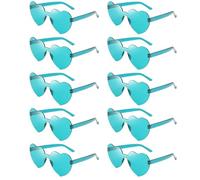 Dwenarry Juego de 90 gafas de corazón para fiesta en forma de corazón, sin bordes, diseño de corazón transparente, gafas de sol para Taylor Swift Temed Party, Gafas Corazón Azul, Einheitsgröße
