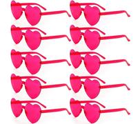 Dwenarry Juego de 90 gafas de corazón para fiesta en forma de corazón, sin bordes, diseño de corazón transparente, gafas de sol para Taylor Swift Temed Party, Gafas Corazón Rosa, Herzbrille Rosa 10Mix