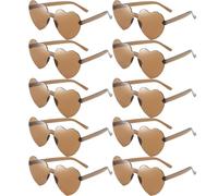 Dwenarry Juego de 90 gafas de corazón para fiesta en forma de corazón, sin bordes, diseño de corazón transparente, gafas de sol para Taylor Swift Temed Party, Gafas Corazón Marrón, 6 cm x 6 cm