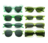 Dwenarry Juego de gafas de sol de fiesta para mujer, estilo vintage, retro, para fiestas de los 90, para carnaval, 12 unidades, Gafas de sol Party Verde