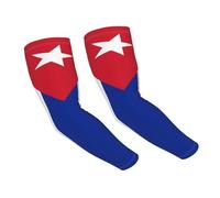Dwerfsdf Mangas de brazo refrescantes con diseño de bandera patriótica para mujeres y hombres, mangas de protección solar para correr, golf, ciclismo, Bandera de Cuba _Aaa0000031, Talla única