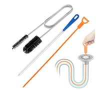 DWFEYOI 3 Piezas Cepillo de Limpieza para Desagüe Flexible de Tuberías, Cepillos para Tuberías Cepillo Limpiador de Conductos para Desatascar Tuberías de la Cocina y el Baño,desatascador tuberias