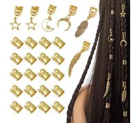 DWFEYOI Accesorios Pelo Trenza 26 Pcs Anillos para El Pelo Anillos Pelo Ajustable Anillos Trenzas Pelo Metal Argollas Pelo Adornos Trenzas Pelo para Mujer y Hombres