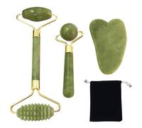 DWFEYOI Gua Sha y Rodillo De Jade Roller, Guasha masajeador facial Calma yRelaja la Piel,Regalo para el cuidado de la piel, Relajante de los Músculos del Cuello y del Cuerpo