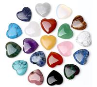 DWFEYOI - Juego de 20 piedras de nacimiento en forma de corazón, cristales curativos naturales y piedras de chakra con racimo de amatista, para yoga, meditación, curación, piedra natural cruda