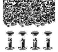 DWFEYOI - Juego de 200 remaches de cuero con doble tapa, remaches de cuero, pernos de presión tubulares, tornillos de metal para manualidades de cuero, jeans, zapatos, chaquetas