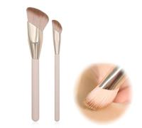 DWFEYOI Juego de brochas de maquillaje de 2 piezas,brocha para base, brocha para corrector, pelo sintético suave y denso, mezcla, contorno, crema líquida, pulido, corrector