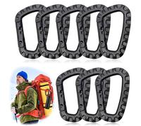 DWFEYOI Llavero con Mosquetón Táctico en Forma de D, 8 Piezas Mosqueton Tactico, de Plástico de Alta Resistencia para Mochila/Llavero, Accesorios de Escalada al Aire Libre, Ganchos de Mosquetón