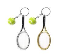 DWFEYOI Llavero de raqueta de tenis, 2 Llavero Raqueta de Tenis Mini Llavero Novedad Llavero Pelota de Tenis Colgante Regalos para Deportes Llavero